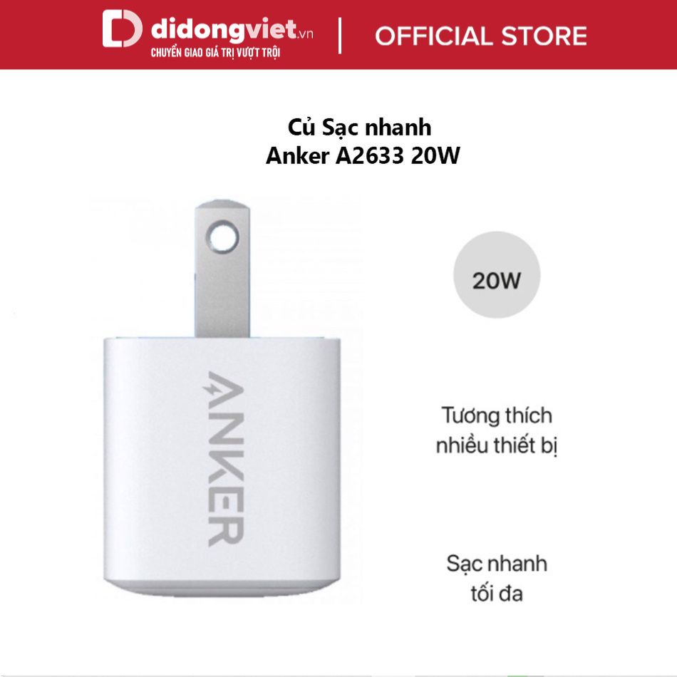 Sạc nhanh anker a2633 20w