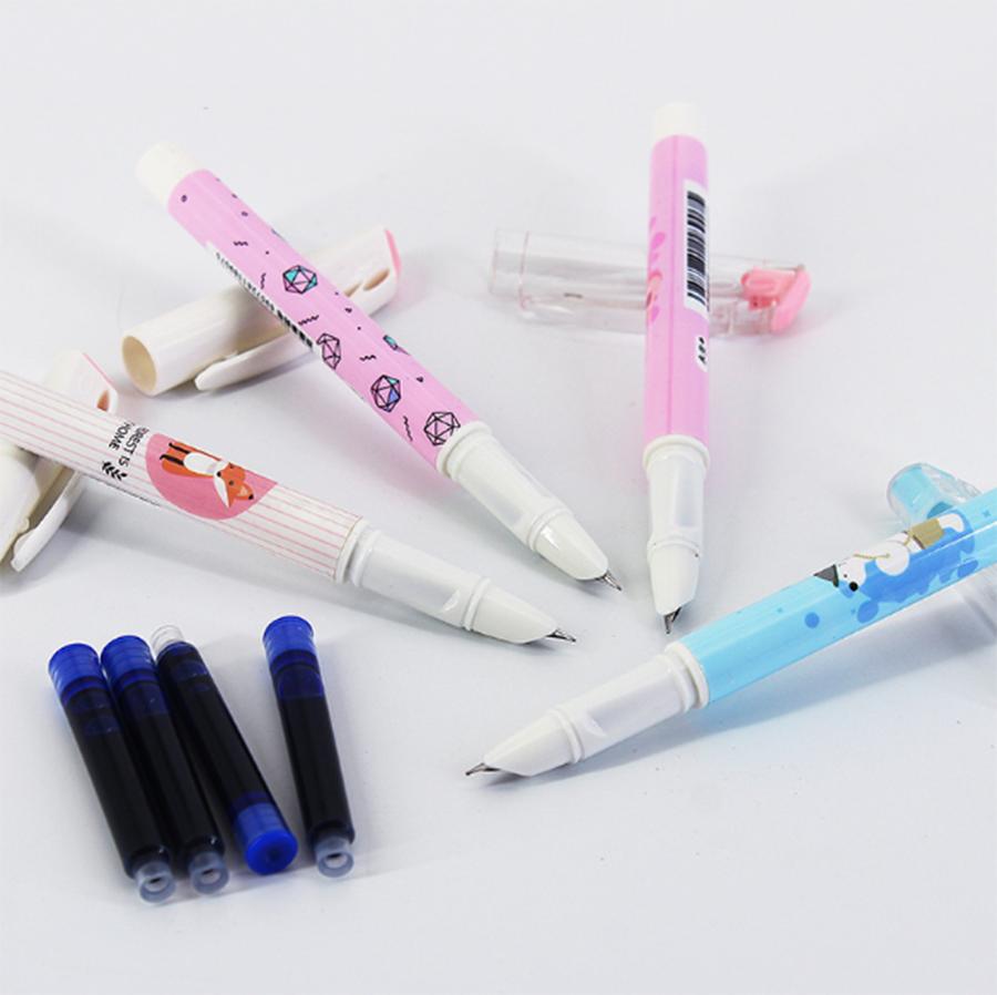 Combo 3 Bút máy học sinh hoạt hình đáng yêu có thể thay mực dành cho bé trai, bé gái Tặng kèm ngòi - BM-010