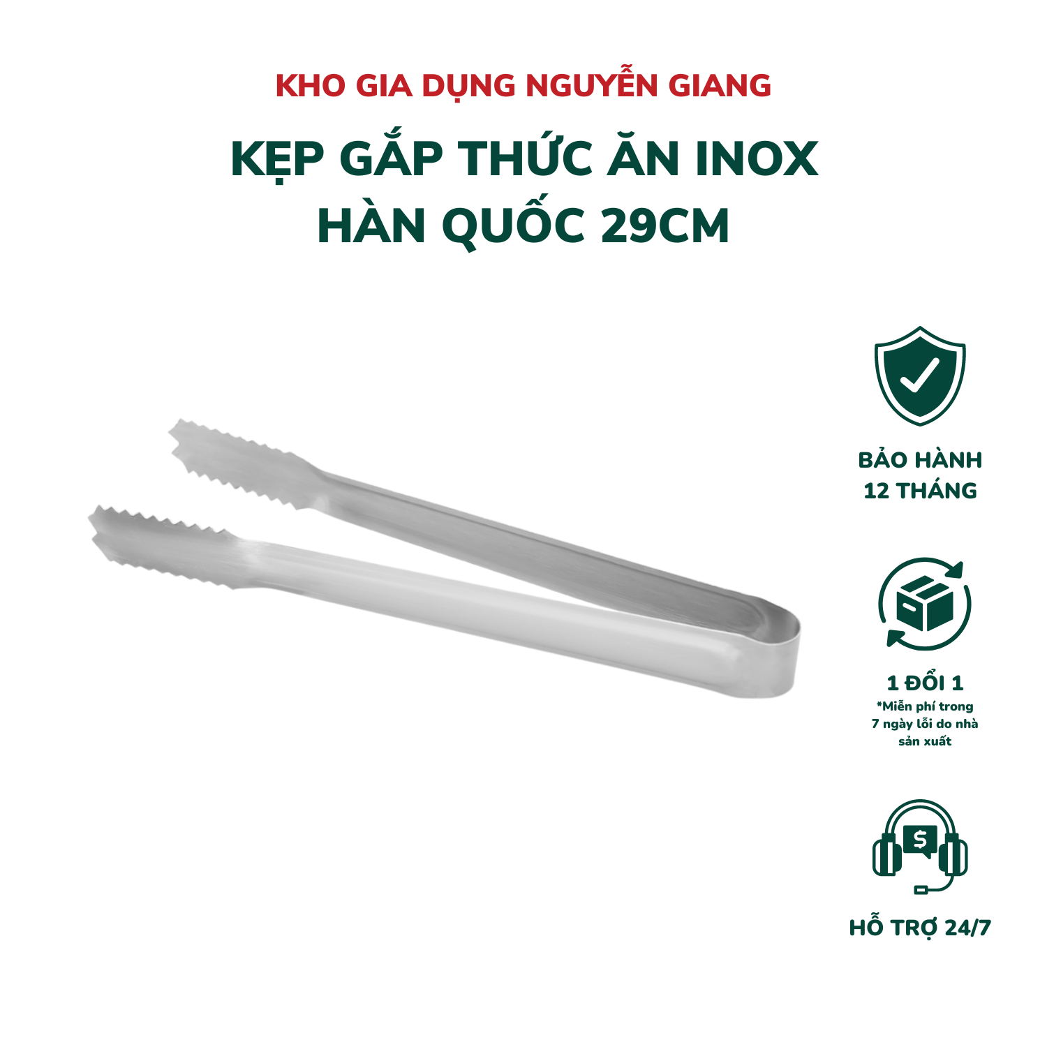 Kẹp gắp thức ăn inox hàn quốc, dụng cụ gắp thức ăn, gắp đá tiện dụng, sử dụng trong gia đình - kho gia dụng nguyễn giang