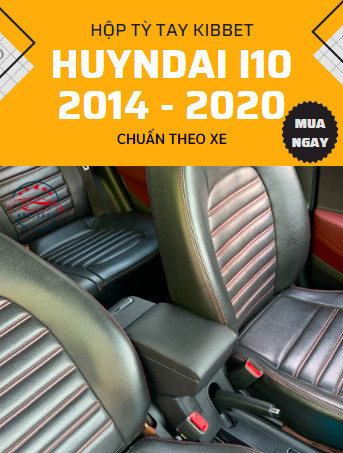 Hộp tỳ tay ô tô Hyundai i10 2014 -2020 - Kibbet - Thiết kế theo xe - Không khoan vít - Không dùng chung với các dòng xe khác: Spark, Wigo, Xpander,...