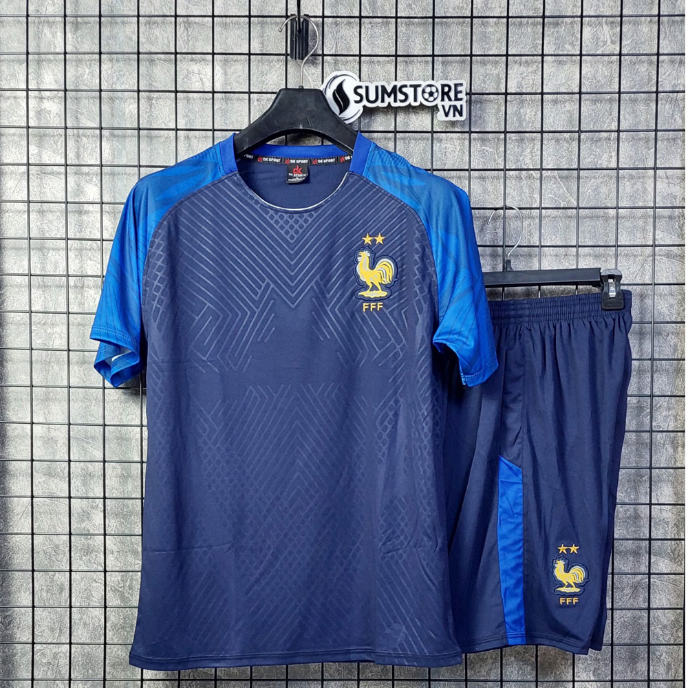 [HCM]Bộ Quần Áo Đá Banh Tuyển Pháp Xanh Đen DK 2022