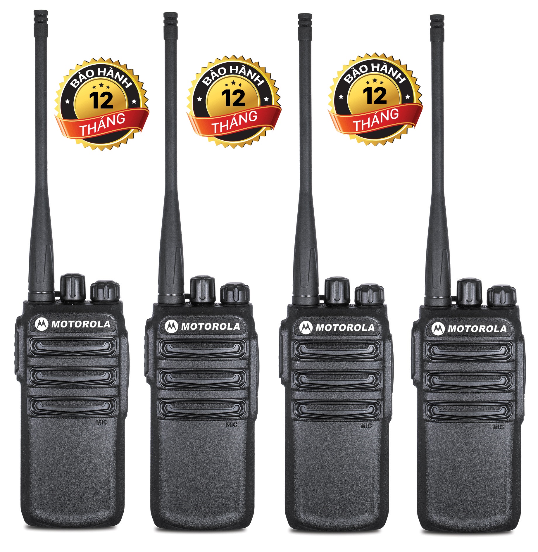 Bộ 4 Bộ đàm Motorola CP838 (Siêu bền, Loa chống từ tính, Pin dung lượng lớn, cự ly liên lạc xa)