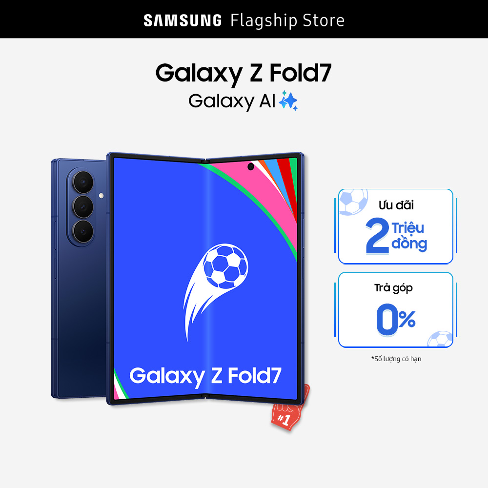 Điện thoại Samsung Galaxy Z Fold7 (256GB | 512GB), Điện thoại AI, Camera 200MP, Màn hình 8.0" tối ưu đa nhiệm, Mỏng nhẹ nhất