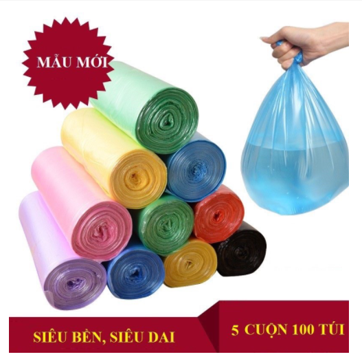 Set 5 cuộn đựng túi đựng rác loại mới 100 túi