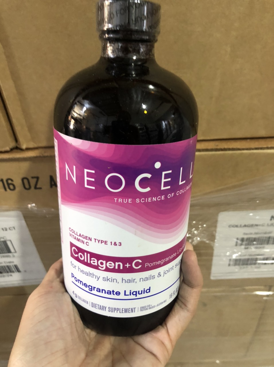Collagen lựu nước neocell pomegranate liquid + vitamin c 473ml mỹ