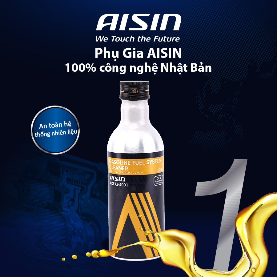 Dung Dịch Vệ Sinh Kim Phun Buồng Đốt 2 Trong 1 Máy Xăng AISIN 200ml ADEAZ-4001 Phụ Gia Làm Sạch Động Cơ Ô Tô