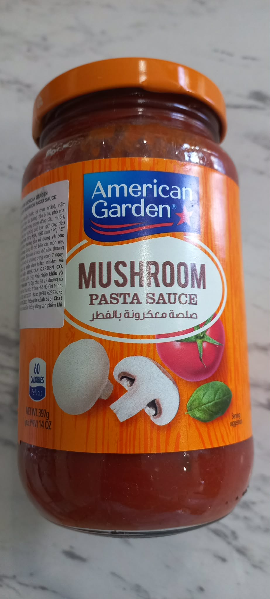 Sốt Mì Ý Nấm American Garden Pasta Sauce Mushroom  397g. Best before : 19/09/2026