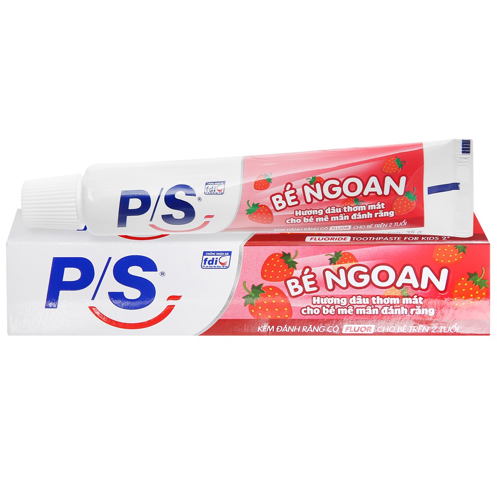 Combo 6 cây kem đánh răng trẻ em P/S nuốt được mùi dâu 35g