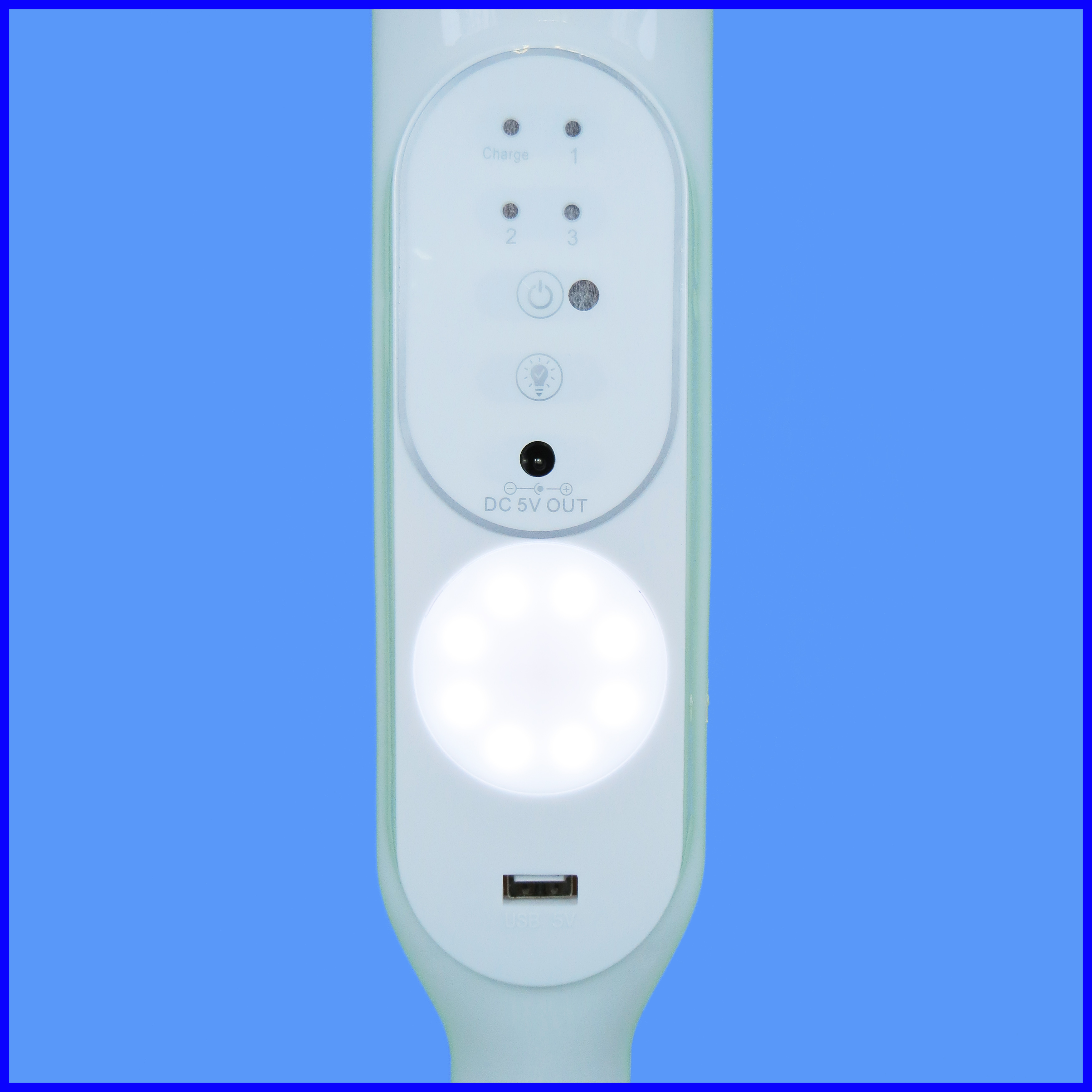 Quạt năng lượng mặt trời, quạt tích điện, quạt sạc Jindian JD 198F đa năng sạc điện thoại điều khiển từ xa có bóng đèn màu trắng