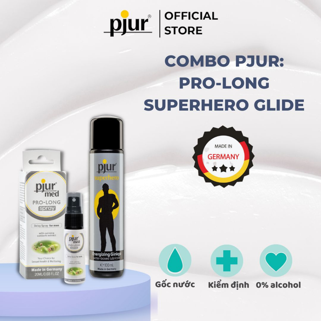Combo chất bôi trơn Pjur Superhero Glide 100ml & Pjur Med Pro