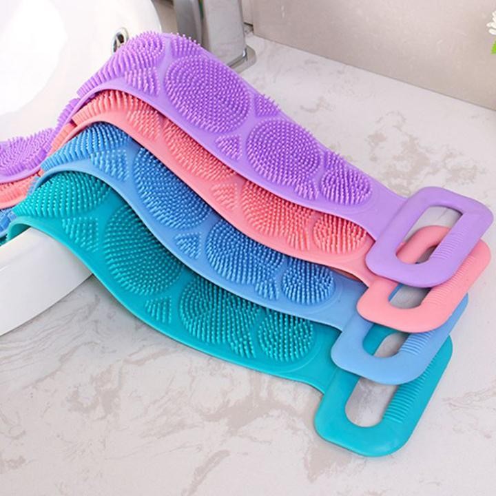 Dây tắm cọ, chà lưng 2 mặt bằng silicon đa năng ( màu ngẩu nhiên)