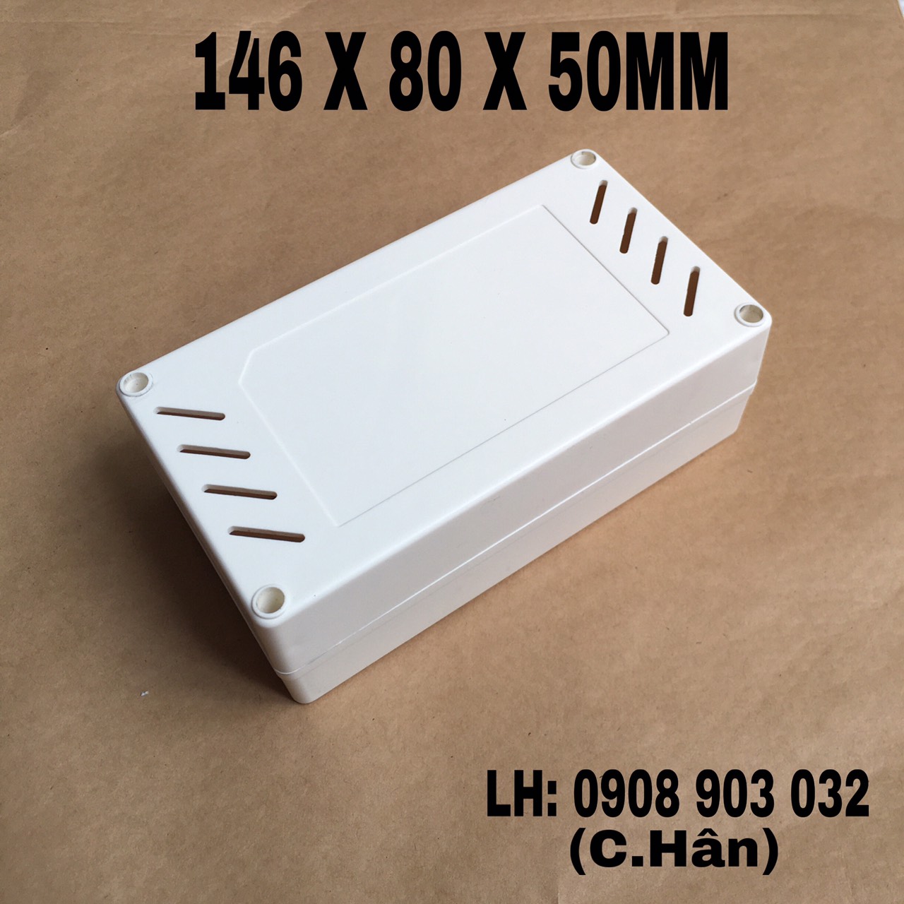 Hộp ABS 146x80x50mm kèm ốc vít - Hộp nhựa đựng mạch điện tử - Vỏ tủ điện