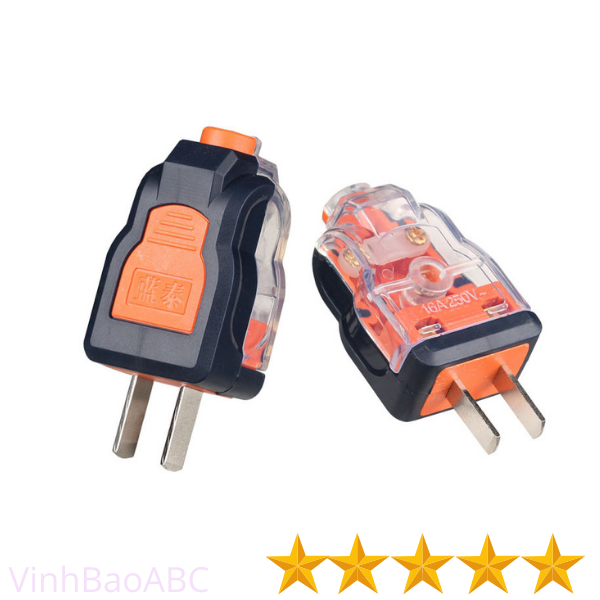 Phích cắm điện nhựa chống cháy - chịu tải 16a 250v