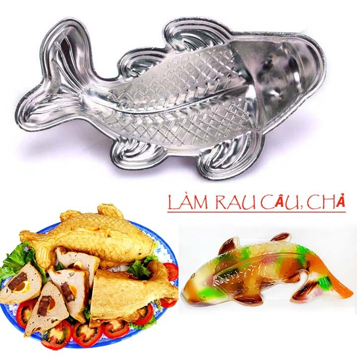 Khuôn đổ rau câu cơm xôi bánh trung thu hình cá chép lớn