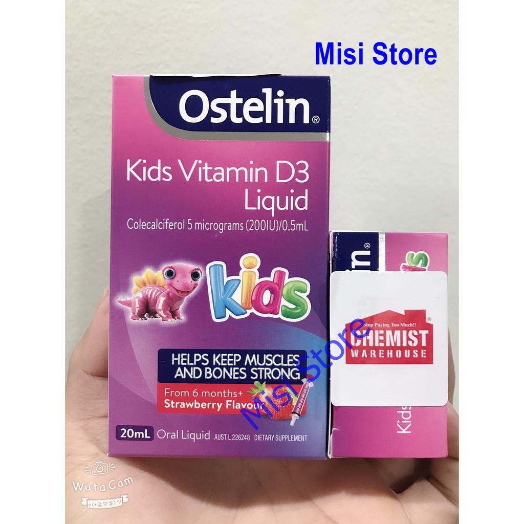 [Tem Chemist] Ostelin Vitamin D Liquid, bổ sung Vitamin D3 cho bé từ sơ sinh - Nhỏ giọt(Drop 2.4ml)