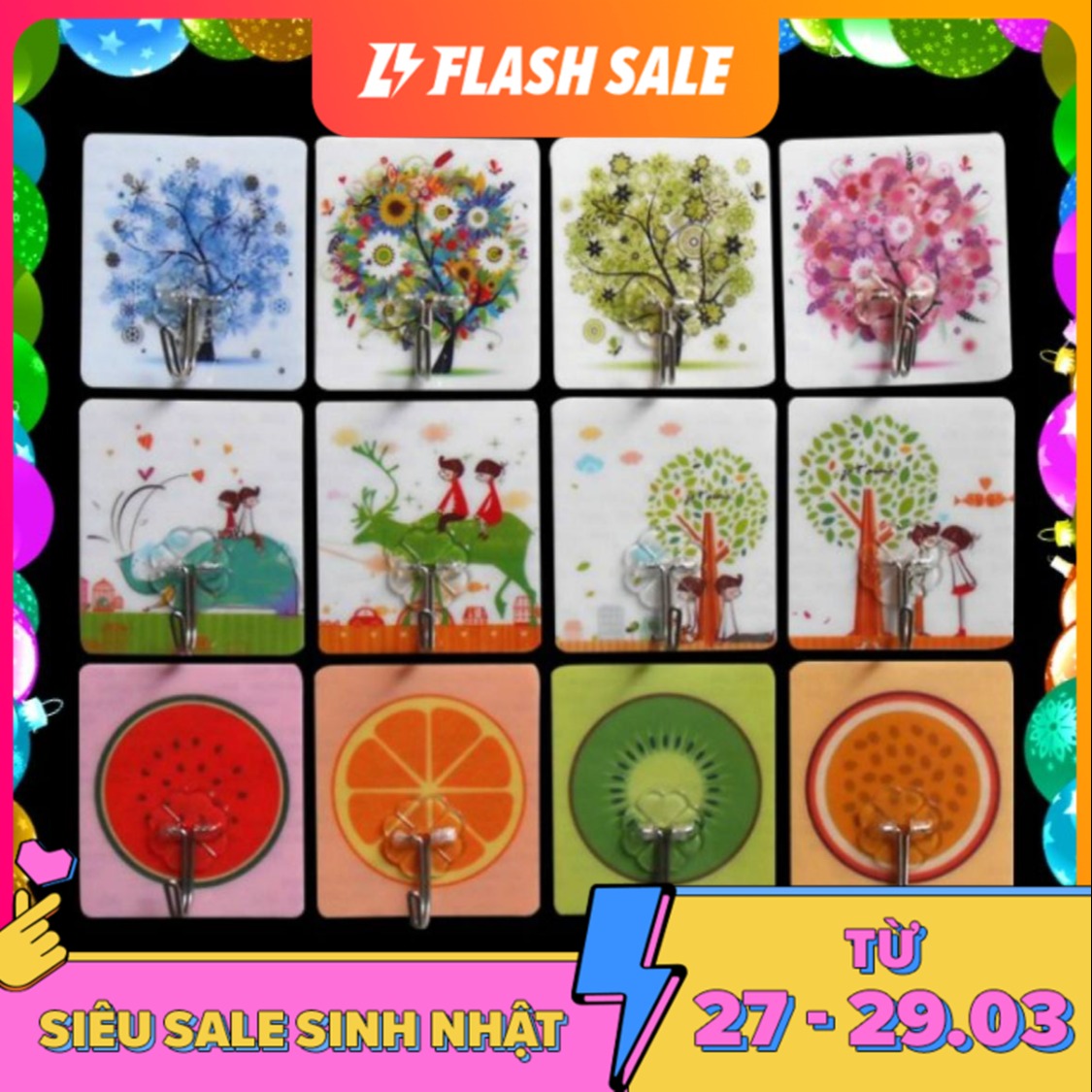 Combo 40 Móc Dán Tường Chịu Lực 3D Siêu Dính