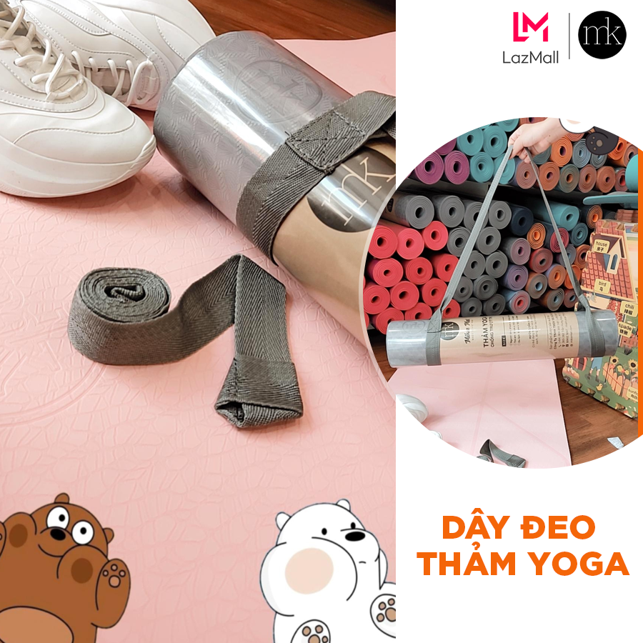 Dây đeo thảm yoga Xám Mikie Mat - Dệt vải dù siêu chắc