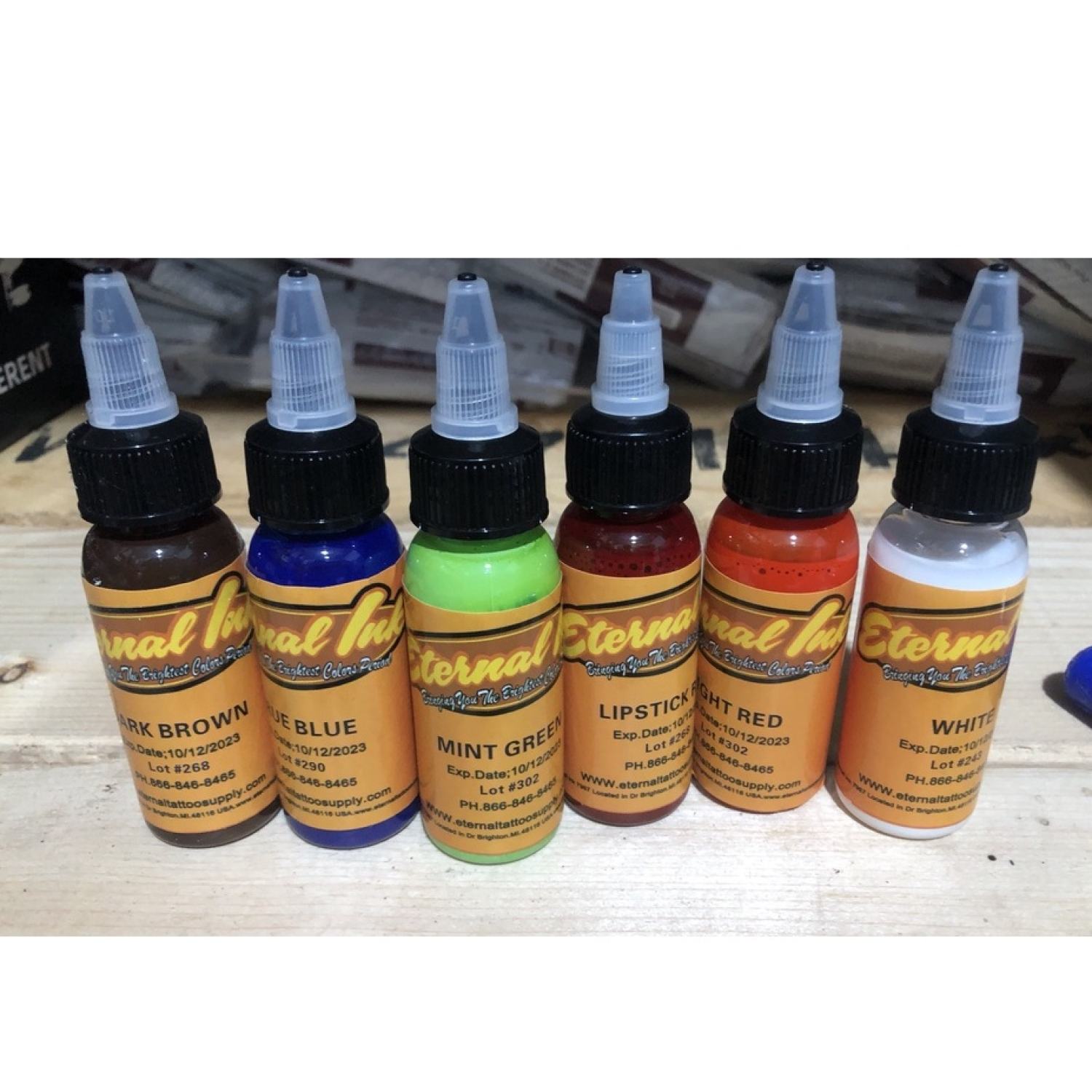 Mực xăm Enternal 30ml (🎁Tặng+ Freeship💝) Mực học phun xăm trên da giả màu đẹp dễ bám màu hỗ trợ AE tattoo.