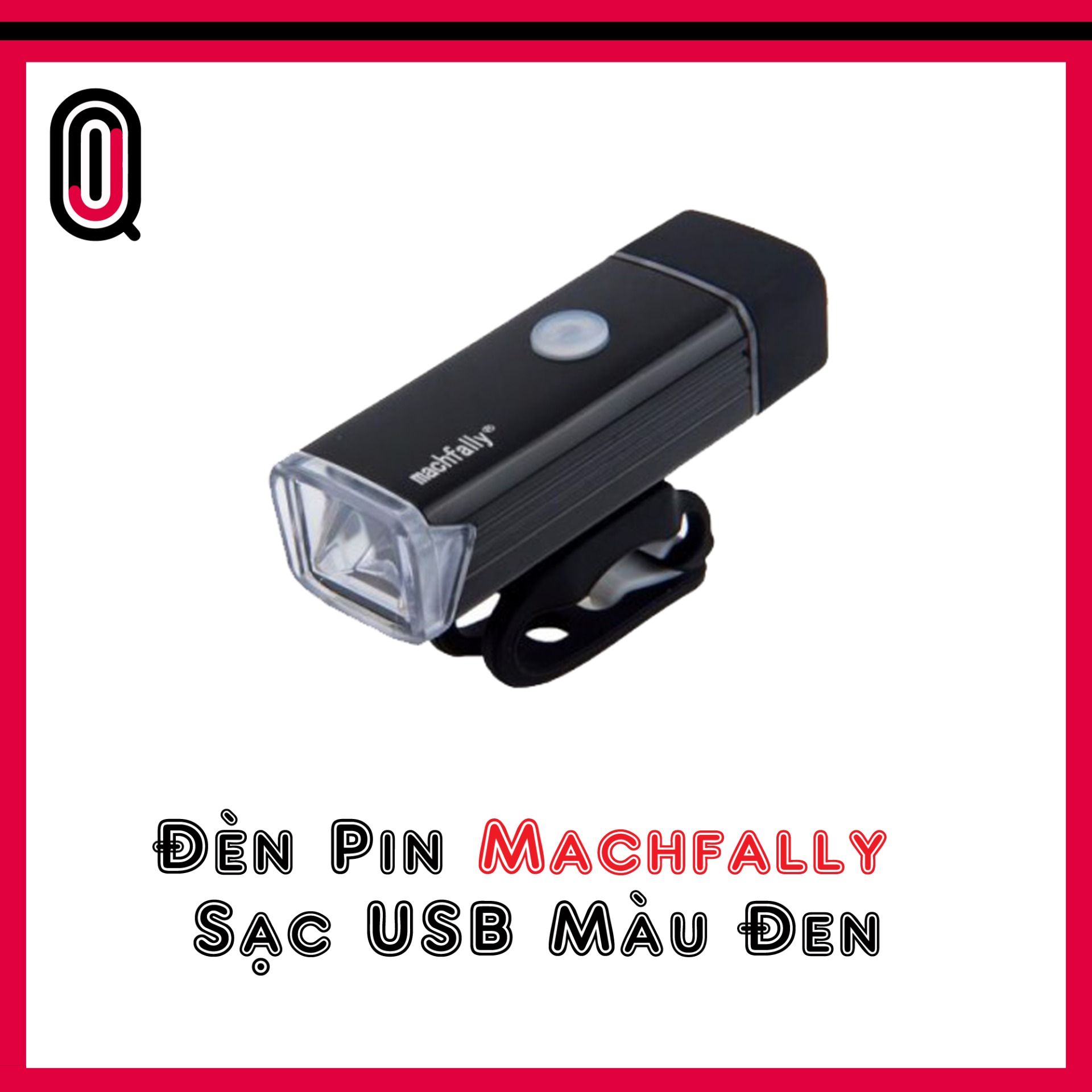 Đèn trước xe đạp machfally sạc usb