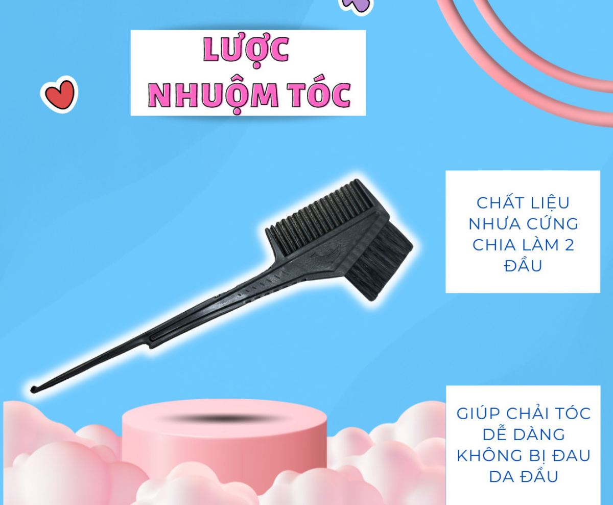Lược nhuộm tóc 2 đầu . giúp quá trình nhuộm tóc được đều màu và dễ dàng hơn