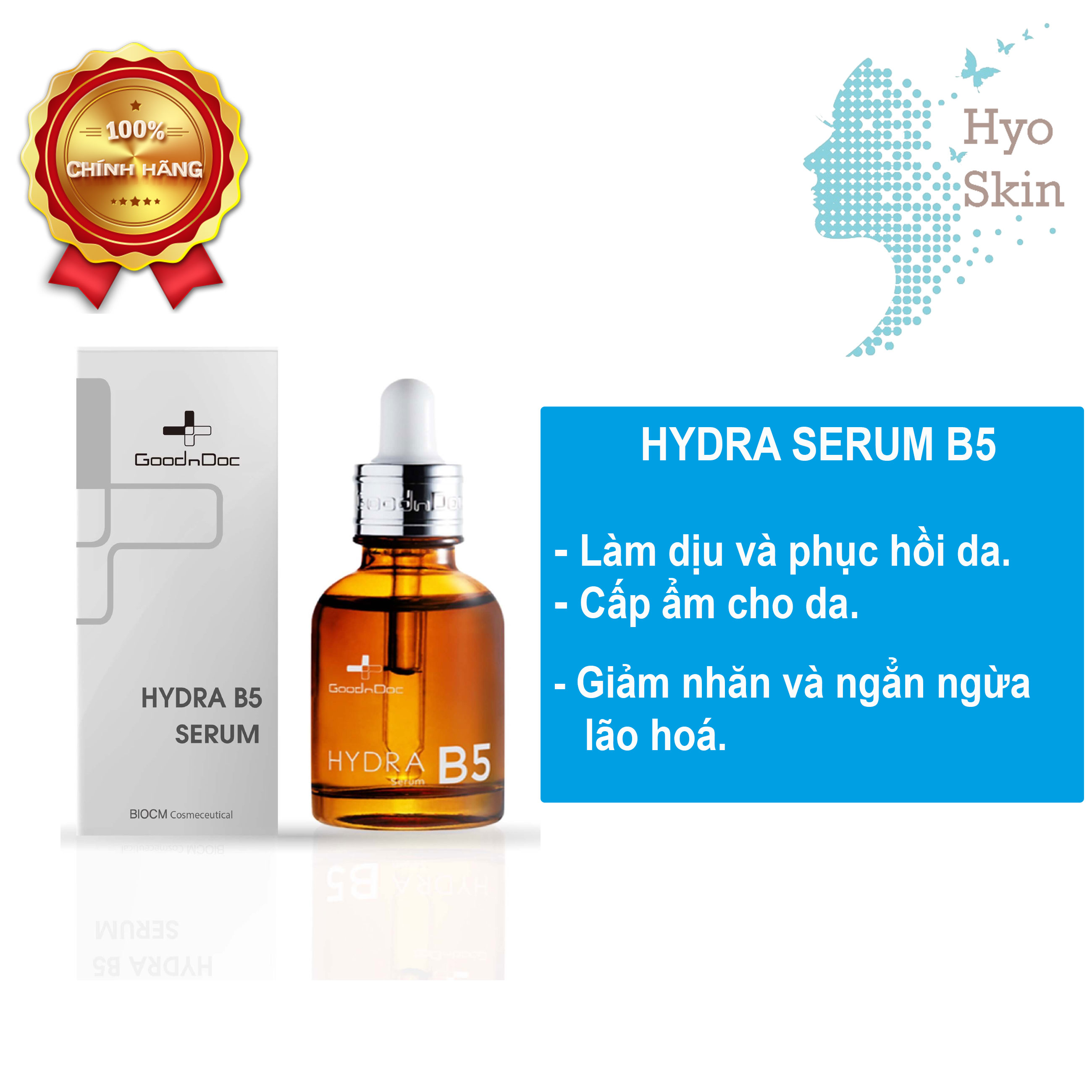 [CHÍNH HÃNG]  Serum Dưỡng Ẩm Chống Lão Hoá Da GOODNDOC HYDRA B5 SERUM 30ml