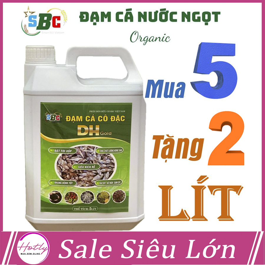 5 lít tặng 2 lít -sbc phân bón hữu cơ,đạm cá humic cô đặc, an toàn cho hệ sinh thái-76124