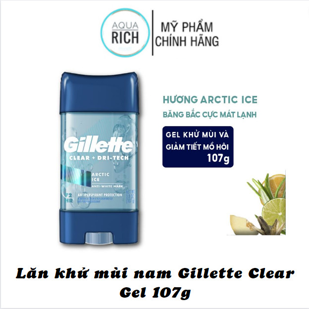 Lăn khử mùi nam Gillette Clear Gel 107g