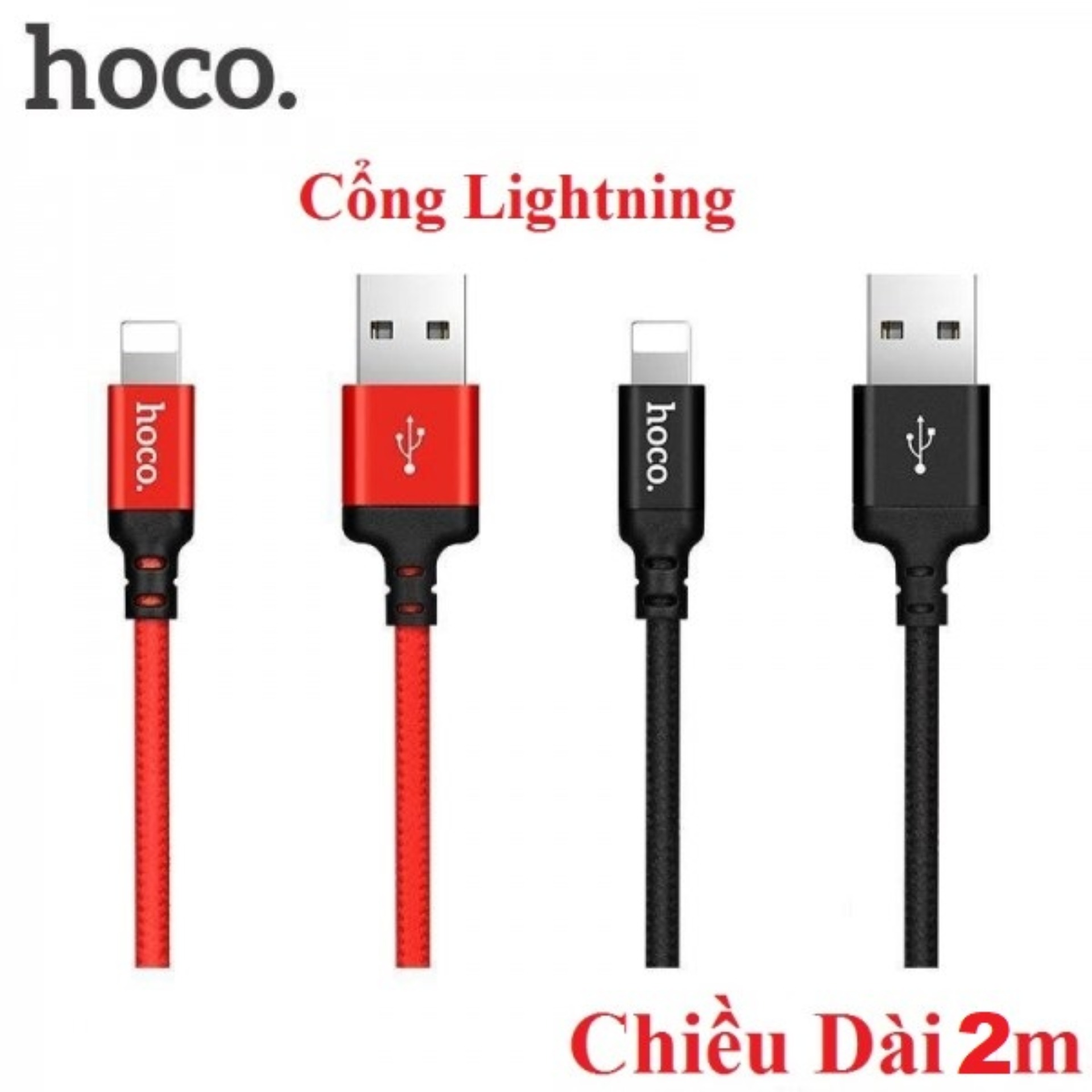 Dây Cáp Sạc Nhanh Hoco X14 cho Iphone, Ipad - Cáp Sạc Lightning Dây Dù Siêu Bền 2 Mét - Hàng Chính Hãng (Giao Màu Ngẫu Nhiên) dây sạc iphone, cáp sạc iphone, cáp lightning, cáp sạc ip, cáp sạc iphone chính hãng Hoco