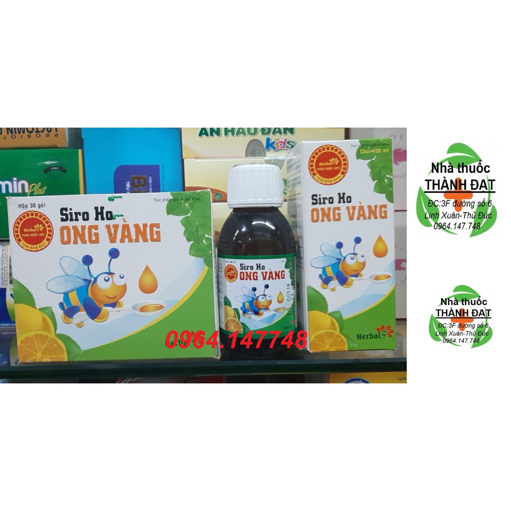 (hộp 30 gói) Siro ho ong vàng hỗ trợ hô hấp
