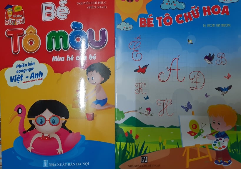 [HCM](GIẢM GIÁ SỐC) COMBO 05 SÁCH TÔ MÀU VÀ TÔ CHỮ CHO BÉ - TẶNG KÈM 01 HỘP BÚT SÁP TÔ MÀU