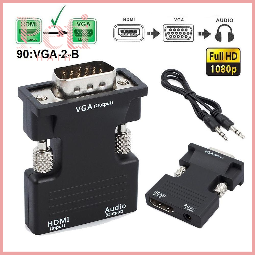 Petihair hoạt động đầu đực vga có cáp âm thanh đầu ra tín hiệu bộ chuyển đổi tương thích hdmi bộ chuyển đổi âm thanh hdmi cái cáp hdmi sang vga