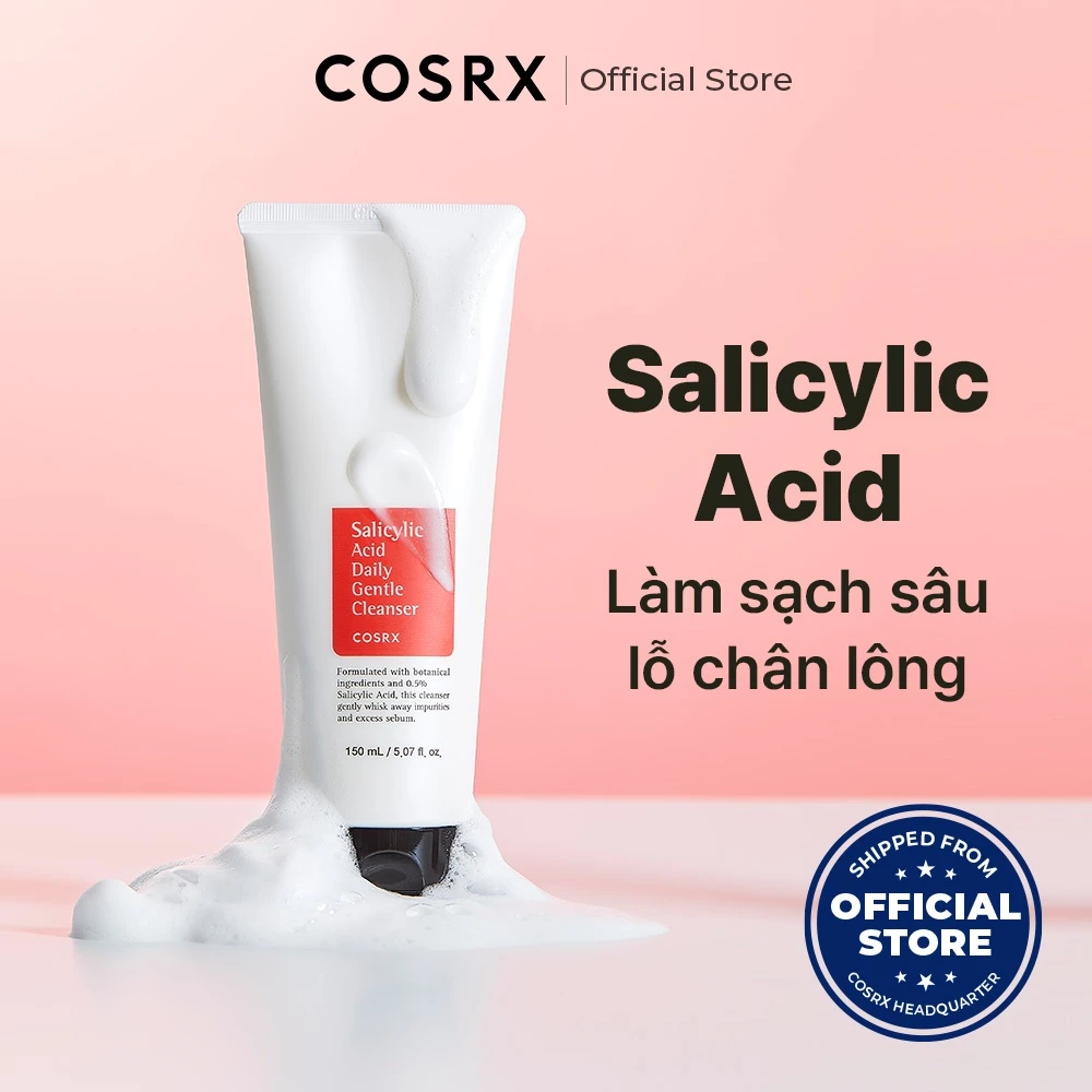 COSRX Facial Cleanser 150ml – Contains 0.5% Salicylic Acid, Deep Cleansing, Reduces Acne, Effectively Regenerates Skin