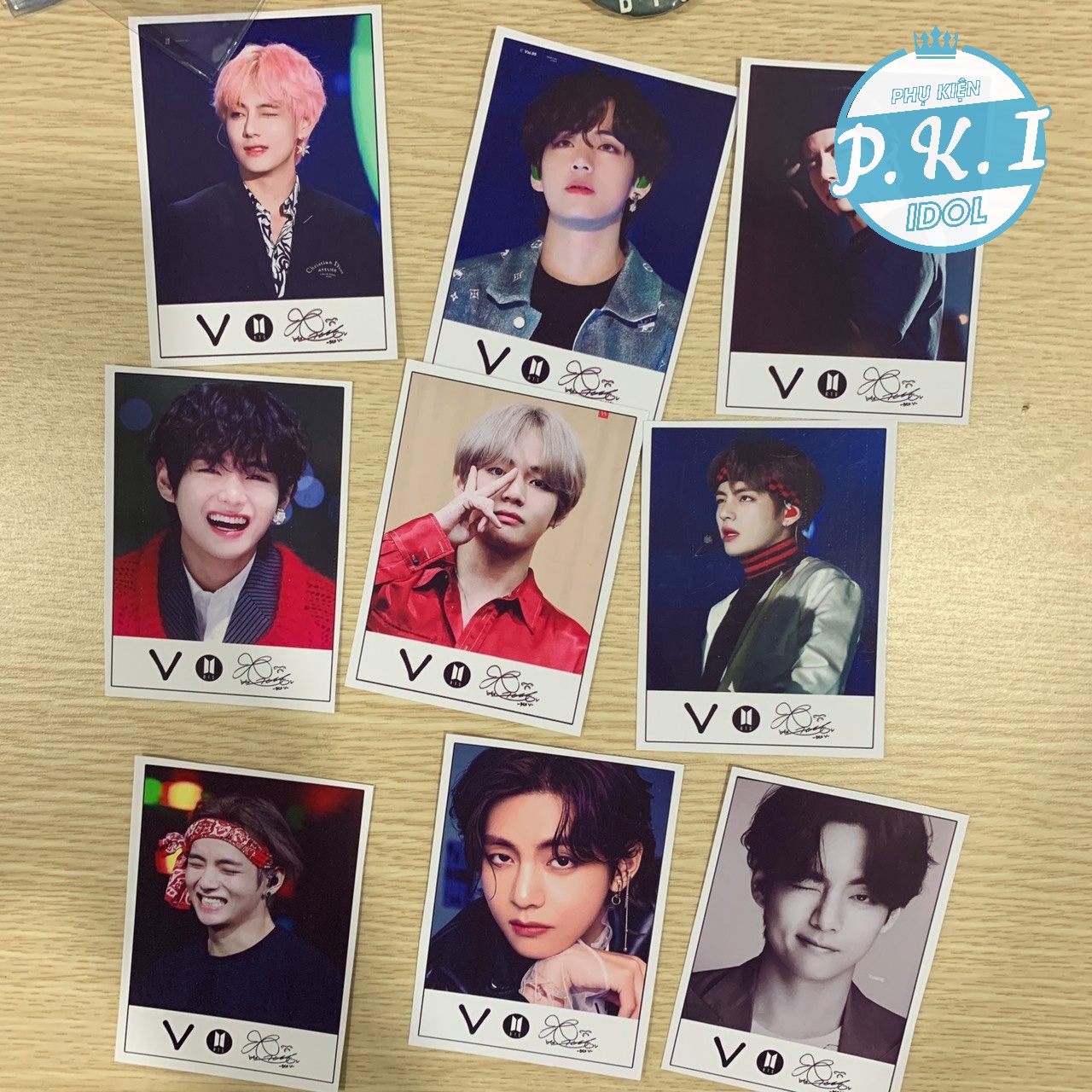 Bộ lomo card kèm chữ kí v b.t.s - tặng kèm bộ sheet bảo vệ