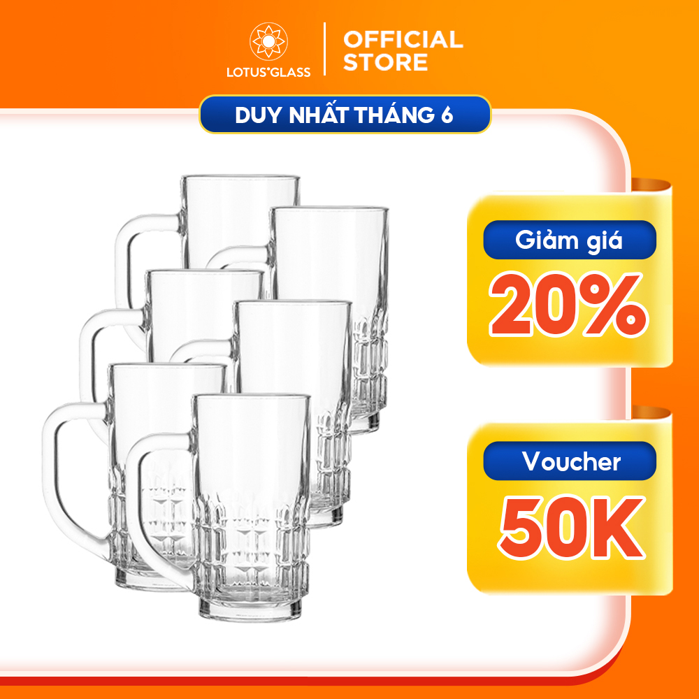 Bộ 6 cốc thủy tinh lotus glass vtc 50 trơn
