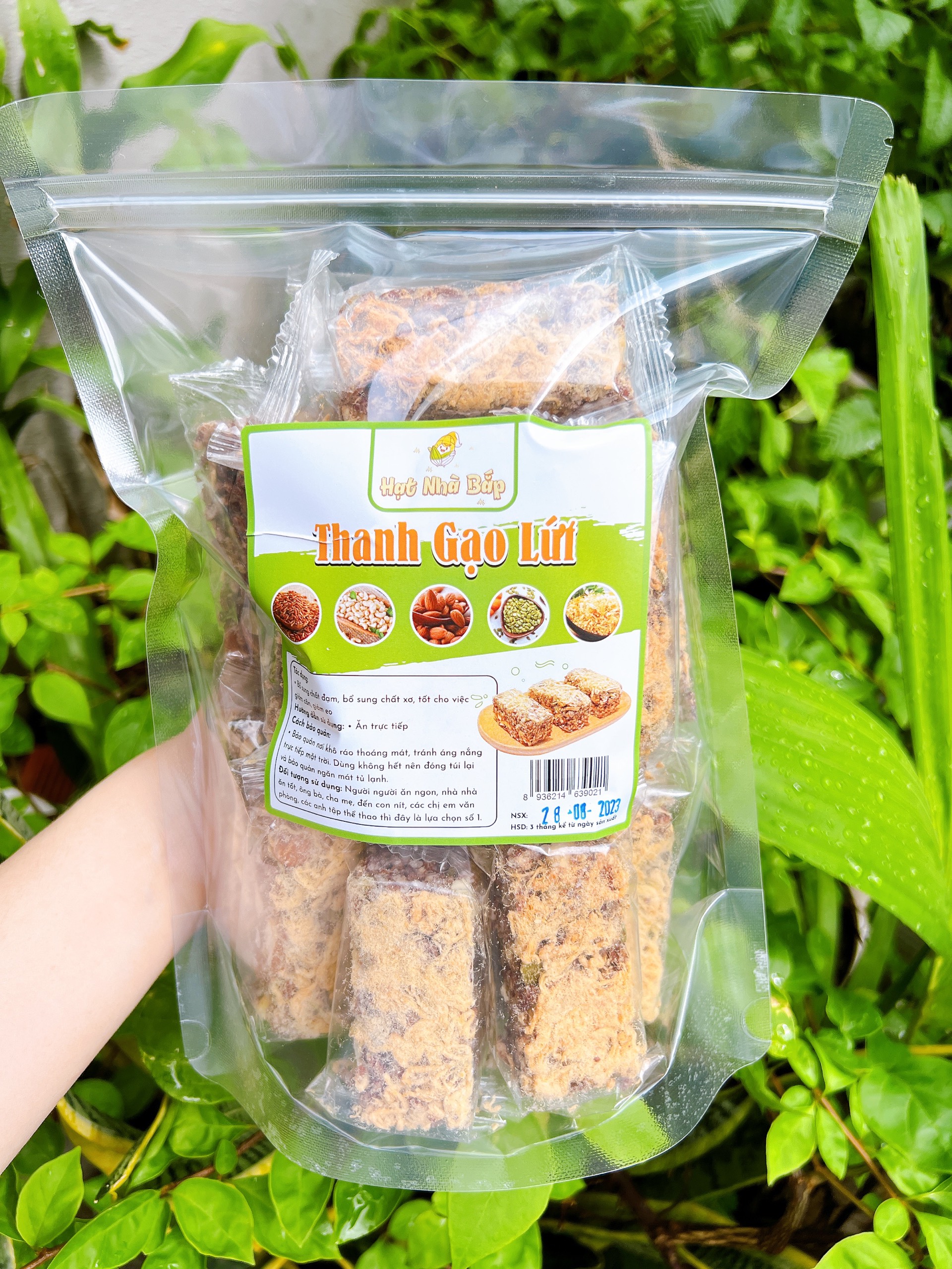 500gr thanh gạo lứt ngũ cốc chà bông - mix hạt dinh dưỡng - giảm cân ăn ngon - hạt nhà bắp