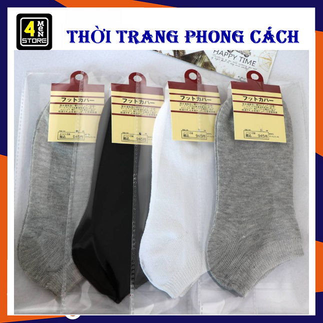 [HCM]⚡ Combo 5 Đôi Tất - Vớ Trơn Cao Cấp Hàn Quốc 3 Màu ( Đen - Trắng - Xám )