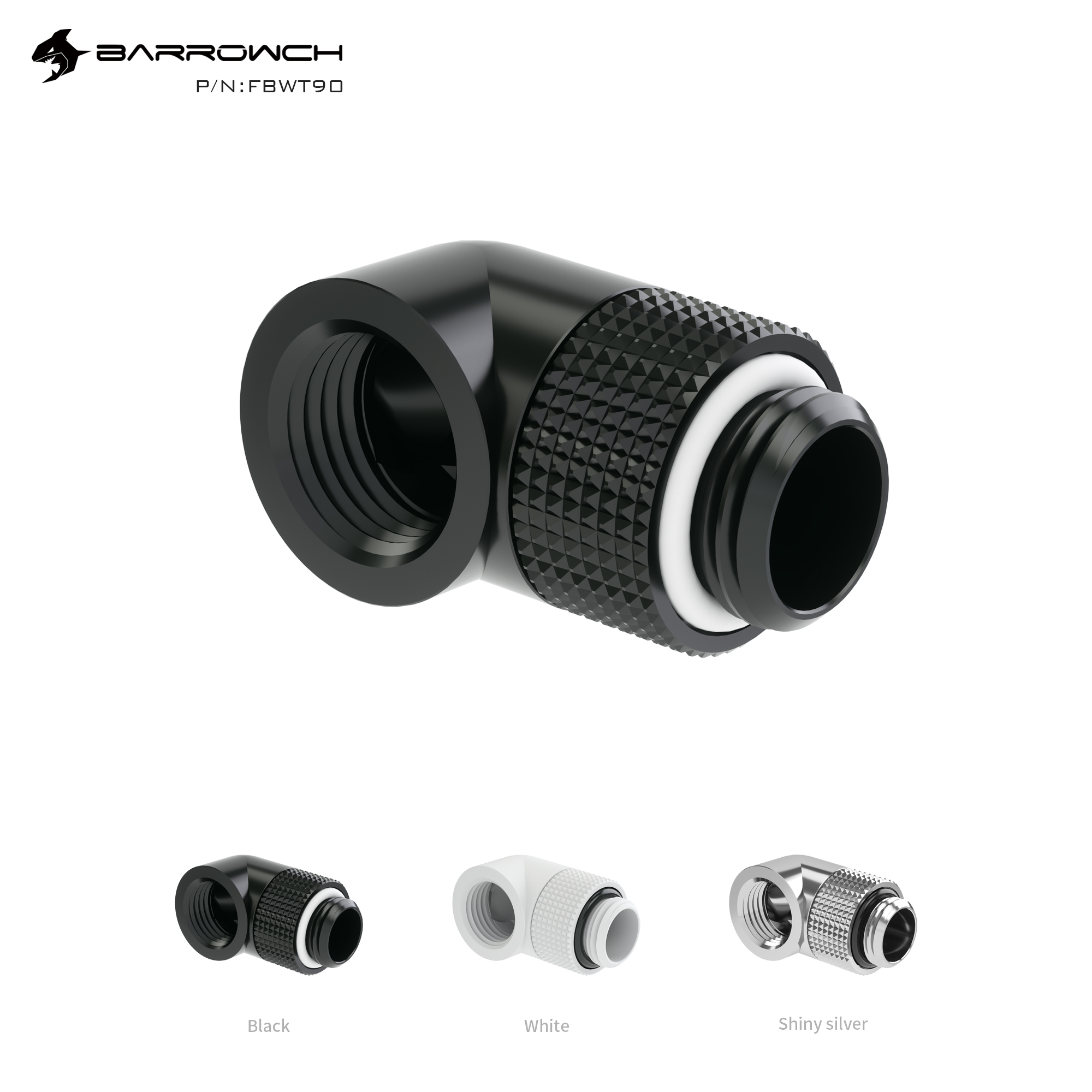 Fit nối 90 dộ tản nhiệt nước barrowch fbwt90