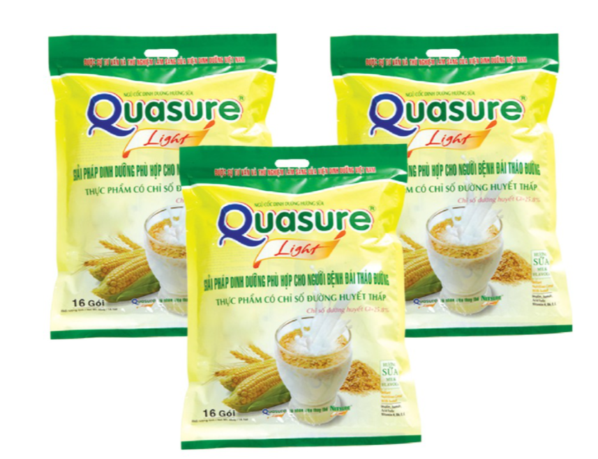 [HCM]Combo 3 Gói Bột Ngũ Cốc QUASURE LIGHT - Bột ngũ cốc dành cho người tiểu đường và ăn kiêng - công thức đường isomalt cung cấp dinh dưỡng cân đối ( Mỗi gói 400g)