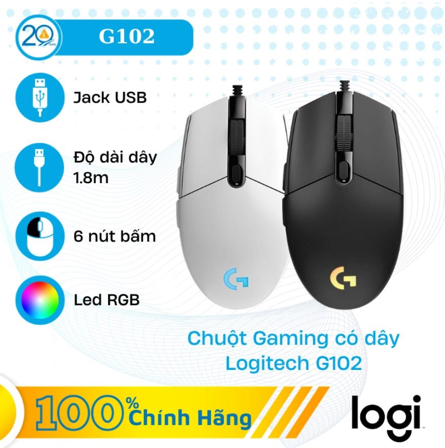  LazmaII Sale Off 50% Chuột Gaming Logitech G102 Gen 2 Lightsync  Siêu Nhạy Chuột G102 Có Đèn Led Đẹp Mắt. 