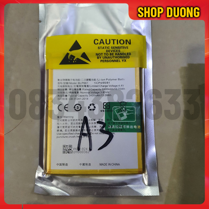 Pin blp661 pin điện thoại oppo a3 f7 r15 - shop dương