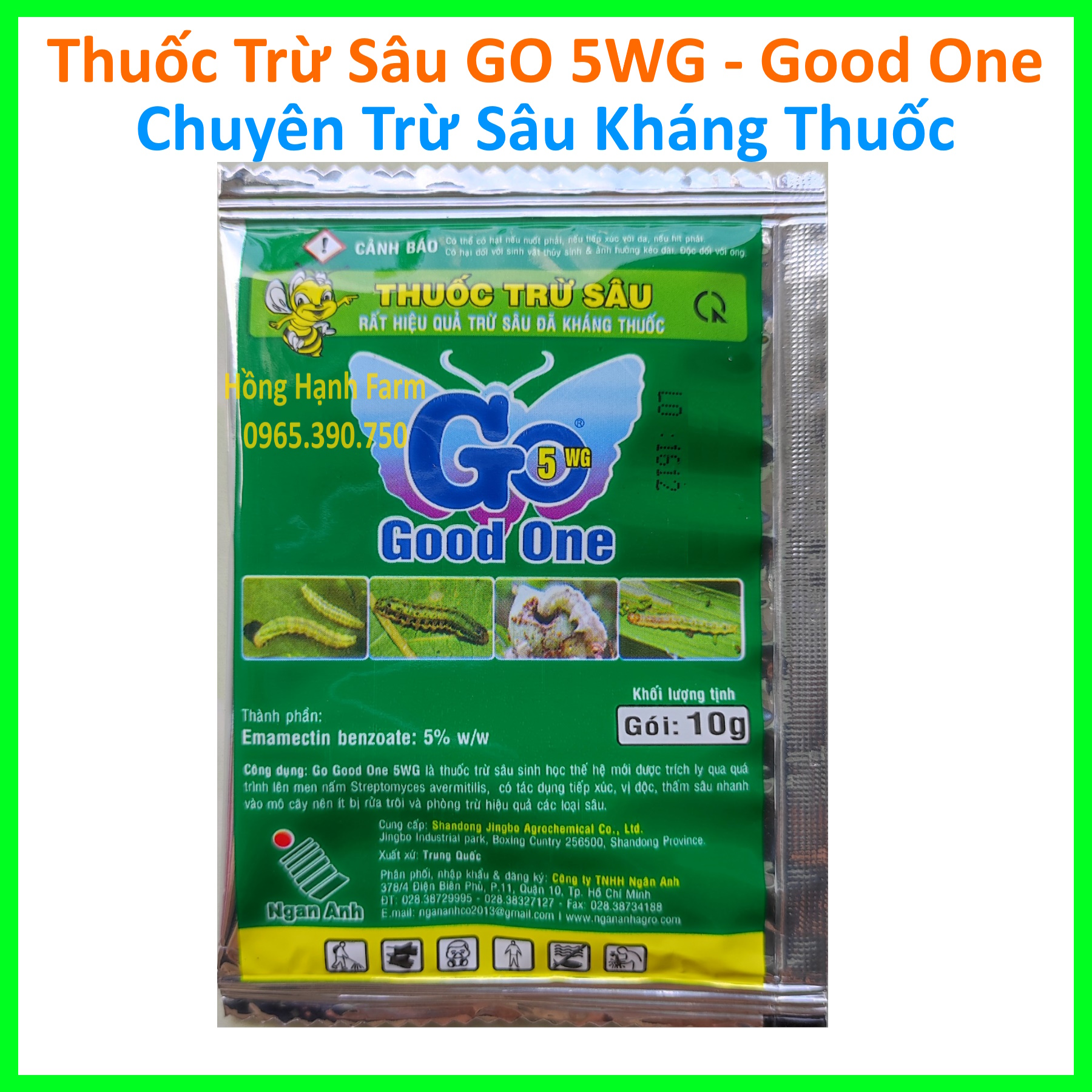 Thuốc trừ sâu Go Good One 5WG gói 10g, chuyên trừ sâu kháng thuốc trên cây trồng