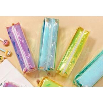 Hộp bút hologram hộp bút 7 màu hộp bút trong hộp bút phản quang nhiều màu bóp viết bóp đựng bút đồ dùng học tập thước kẻ dễ thương