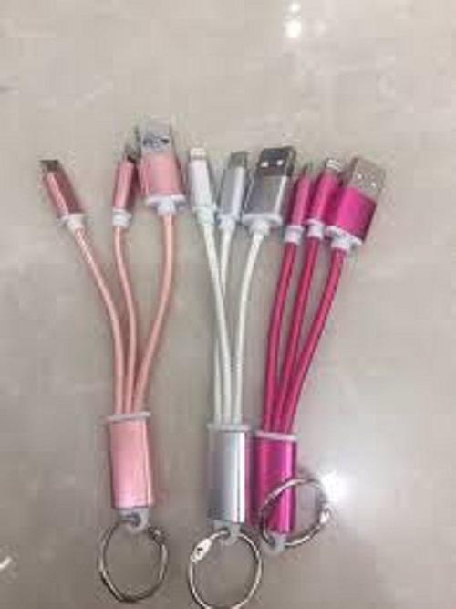 Cáp sạc 3 đầu kiêm móc khóa