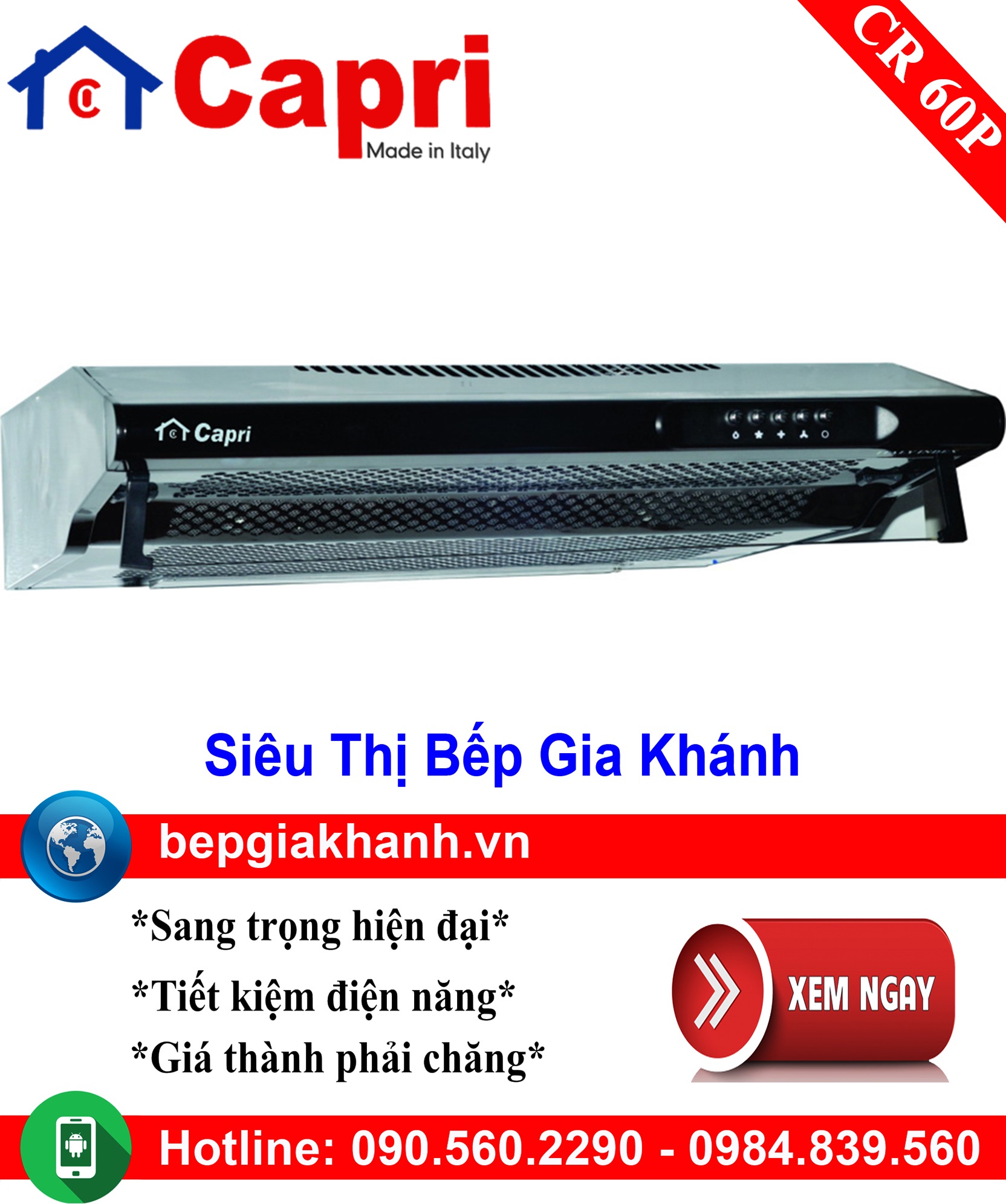 [HCM]Máy hút mùi cổ điển 60cm Capri CR 60P, máy hút mùi nhà bếp, máy hút mùi bếp, máy hút mùi kính cong, máy hút mùi canzy, máy hút mùi mini, máy hút mùi âm trần, máy hút mùi electrolux, may hut mui