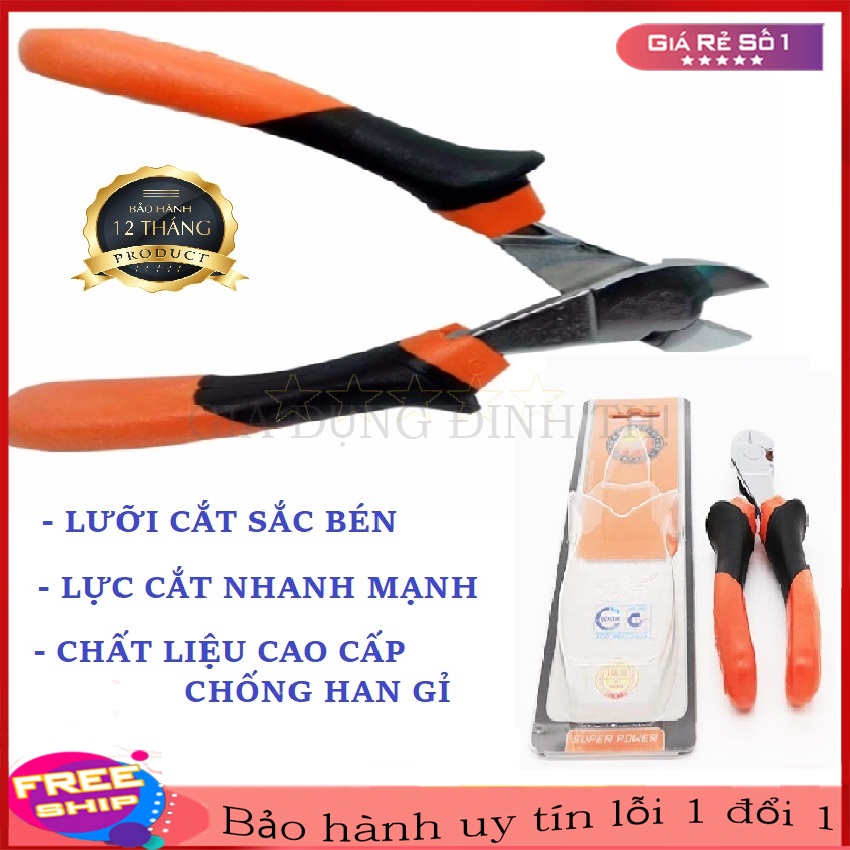 Kìm Cắt Điện RVEDA - LƯỠI CẮT SẮC MẠ CROM CHỐNG GỈ, SIÊU CỨNG, CHỊU LỰC TỐT - Kìm Cắt Điện, Kìm Cắt Đa Năng, Kìm Cắt - TOP 5 Kìm Thái Nguyên Bán Chạy- ĐINH THỊ