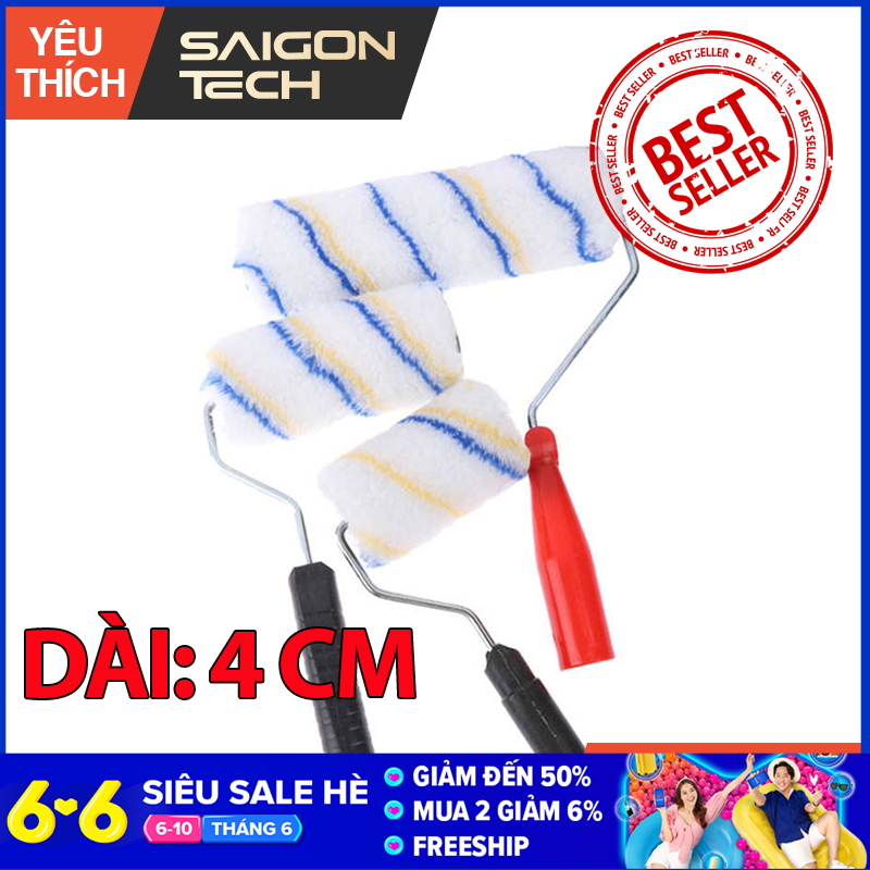 🔥[HCM- Giao nhanh] Con lăn sơn nước chuyên dụng Tân Việt Nhật - Lông mịn, thấm hút tốt, ngang 4cm - 10cm, cán cầm bằng nhựa, tái sử dụng nhiều lần, tiết kiệm và hiệu quả - Saigon Technology #audio #phukienson #conlanson
