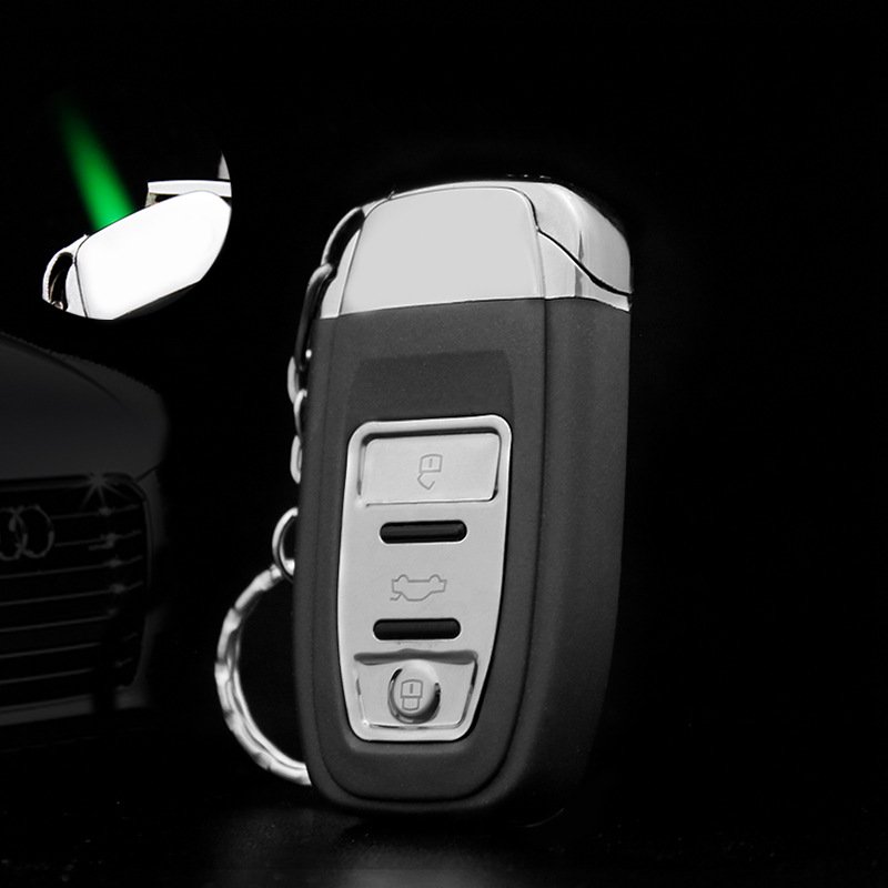 Bật lửa gas móc khóa audi - lửa khò tia xanh - mô hình kiểu dáng móc khóa độc đáo