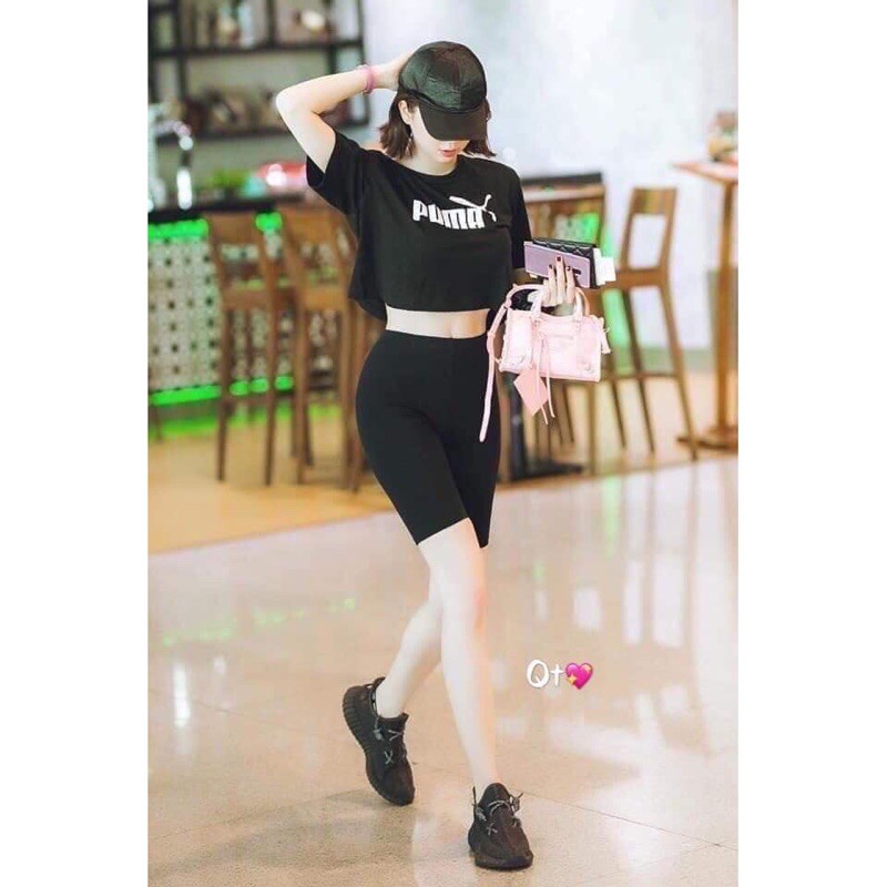 Quần Legging lửng mác tím