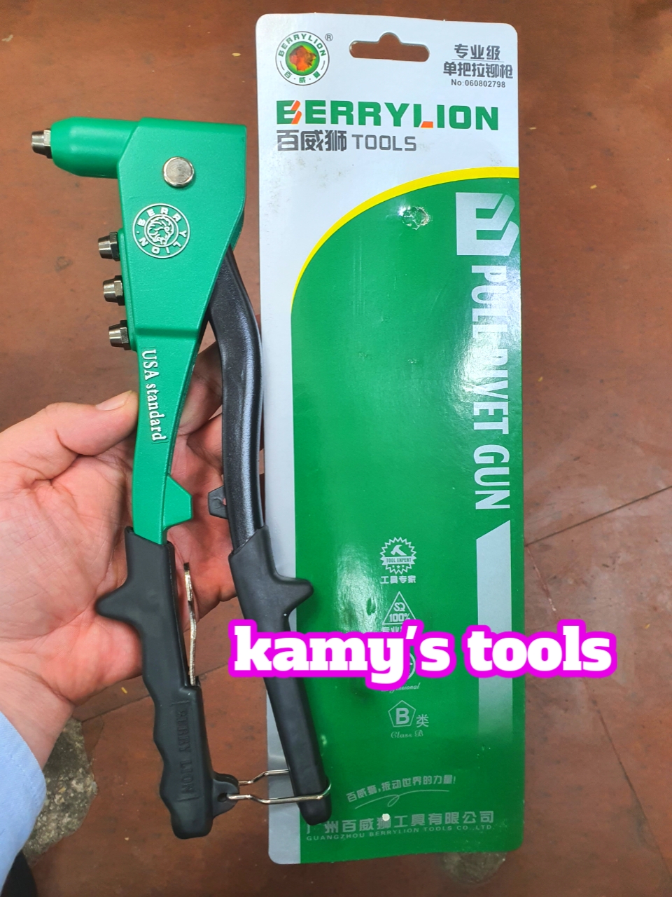 Kìm rút rive 4 lỗ berrylion 060802798 bl-lq798 dài 260mm cán đen cao cấp, kìm rút đinh tán rive