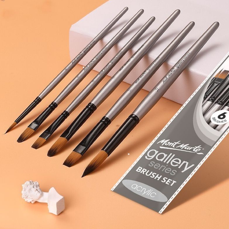 Bộ 6 cọ acrylic mont marte gallery series brush set acrylic 6pce bmhs0017